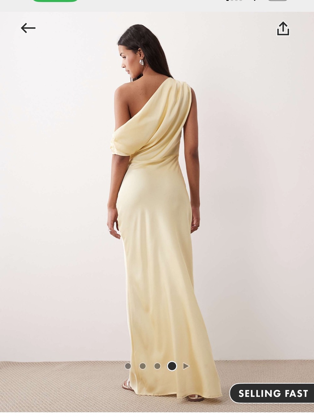 Satin dress in butter yellow- NWT - Picture 2 of 4